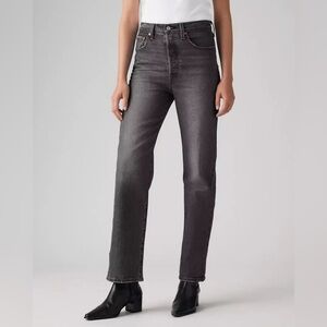 levi’s ribcage straight ankle size 28 black washed women’s